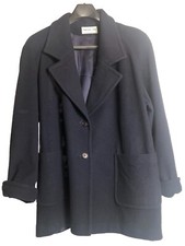 Preston York Wool Coat 100 Wool Women s Size 18W Navy Classic Vintage