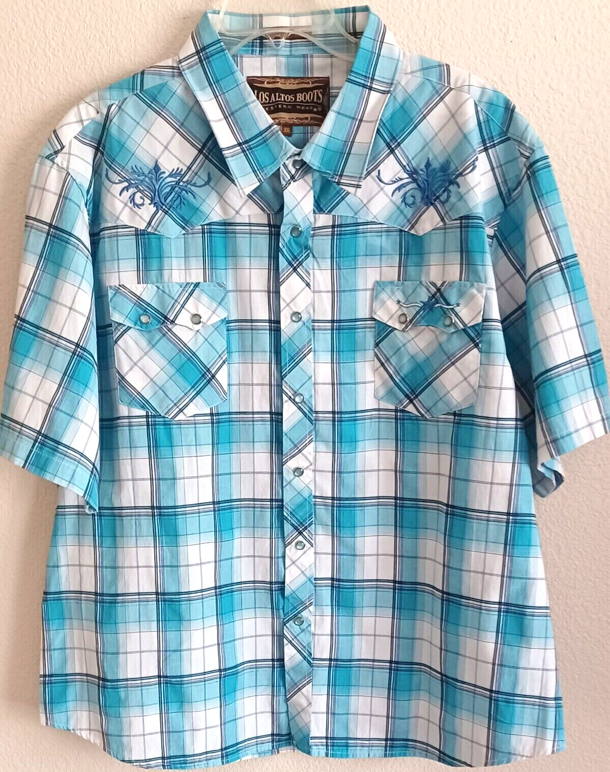 Мужская рубашка с короткими рукавами и карманами Los Altos Boots, Blue Pearl, M