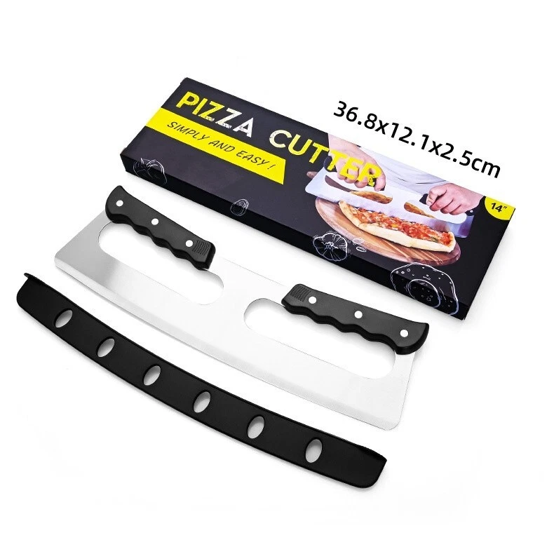 Kitchen Stainless Steel Pizza Cutter Rocker Blade Slicer 35CM +Protective Cover - image 2 of 4