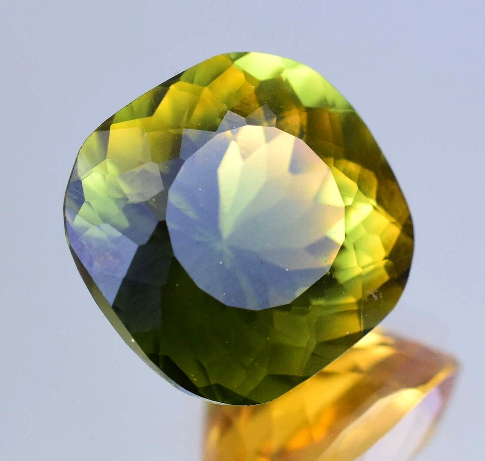 Natural Bi-Color Tourmaline 17.90 Ct Cushion Certified Flawless Loose Gemstone - Image 2 of 4