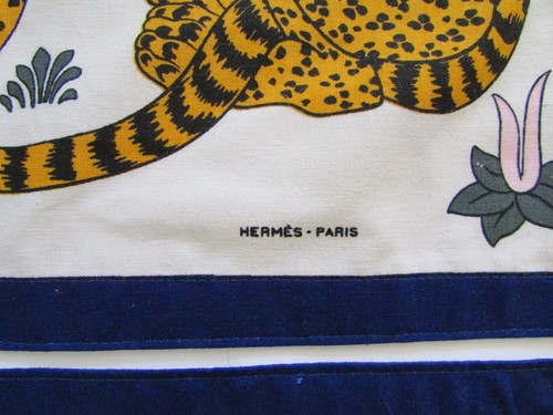 Juego de 2 manteles y servilletas HERMES Paris Leopardo - Imagen 2 de 12