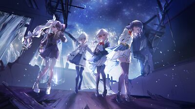 Anime Girls Schoolgirl School Uniform Bow Tie  Gaming Mat Desk 5301
