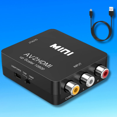 RCA to HDMI Converter Adapter AV 1080P For TV Audio Video Composite CVBS AV2