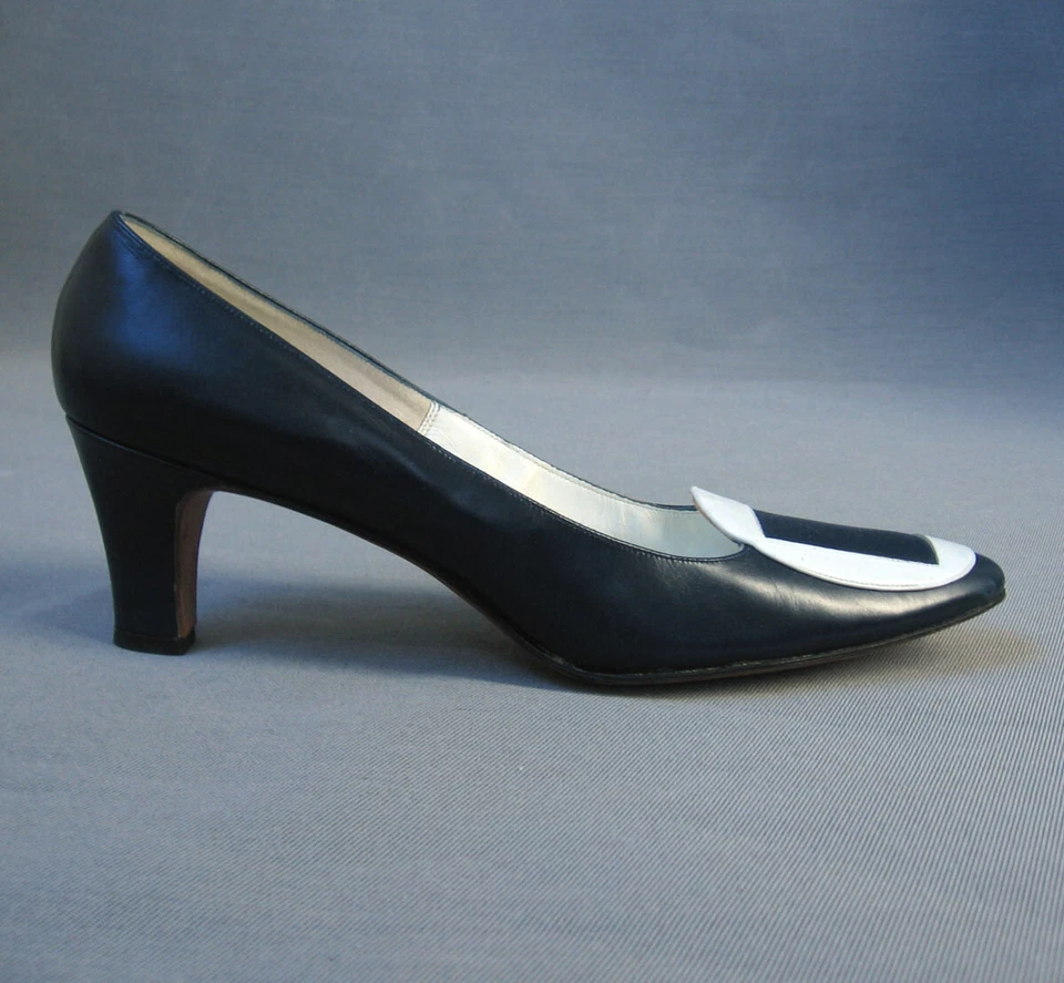 Zapatos de salón vintage años 60 mod tacones DeLiso Debs inspirados en Vendome Pilgrim para mujer Foto 2 de 4
