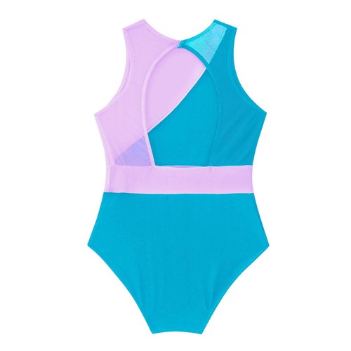 Kids Girls Mesh Patchwork Ballet Dance Leotard Gymnastic Bodysuit Unitard - Picture 43 of 53