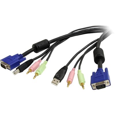 6 Ft 4in1 Usb Vga Kvm Switch Cable With Audio And Microphone Vga Kvm Cable Usb K