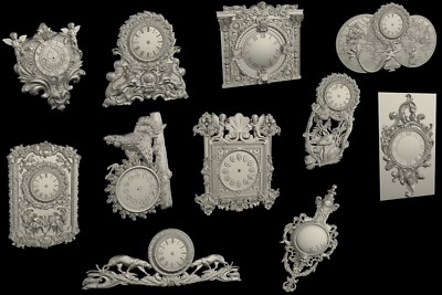 11 Pcs STL 3D Models CLOCK LOT 1 for CNC Router Aspire Artcam 3D Printer Cut 3D