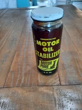 Vintage Motor Oil Stabilizer by Motor Purr 15 Oz Glass Bottle Graphics. Full.NOS