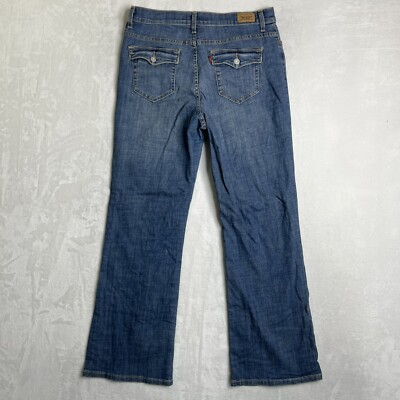 Levis 512 Jeans Womens 12 Boot Cut Slim Fit Slimming Blue Medium Wash Denim