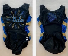 UCLA Foxy's NCAA Collegiate GK Leotard RHINESTONE BLING Gymnastics College SZ: 6