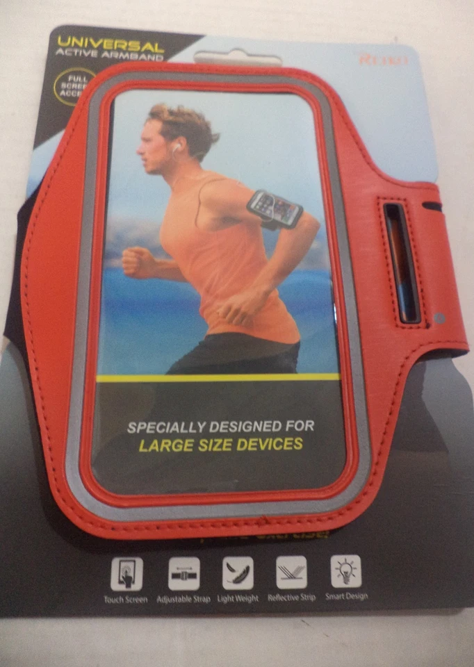 Reiko Sport Armband for Universal 5.5" Devices Full Adjustable Strap Red Blue - Image 2 of 4