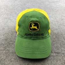 John Deere Hat Cap Toddlers Snap Back Green Yellow Embroidered Mesh