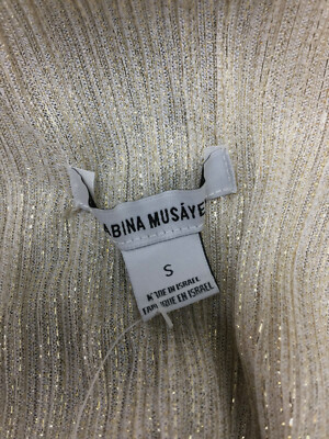 $411 Sabina Musayev Women's Gold Metallic Ray Satin Dress Size Small | eBay