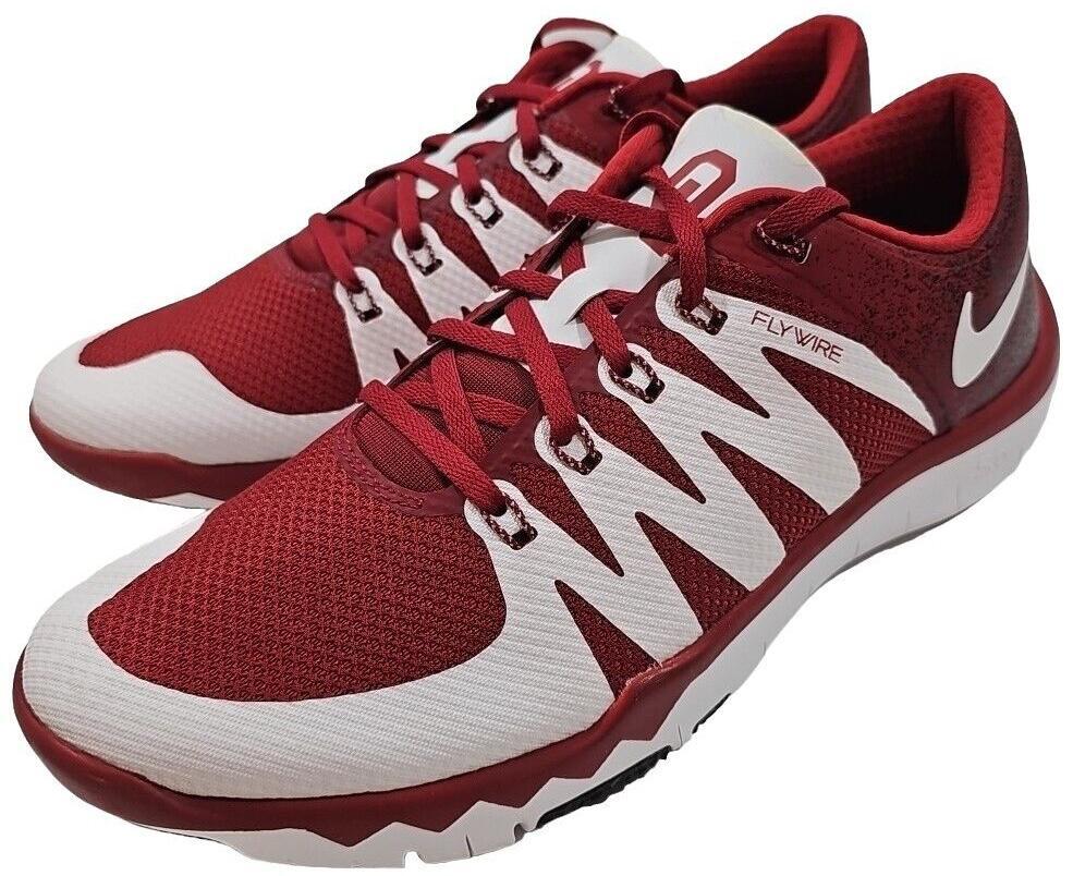 Men\'s Size 8‎ Red/White Nike Oklahoma Sooners Flywire Free 5.0 Shoes Sneakers Nike Free Trainer 5.0 V6 AMP Oklahoma for Sale  main image 4