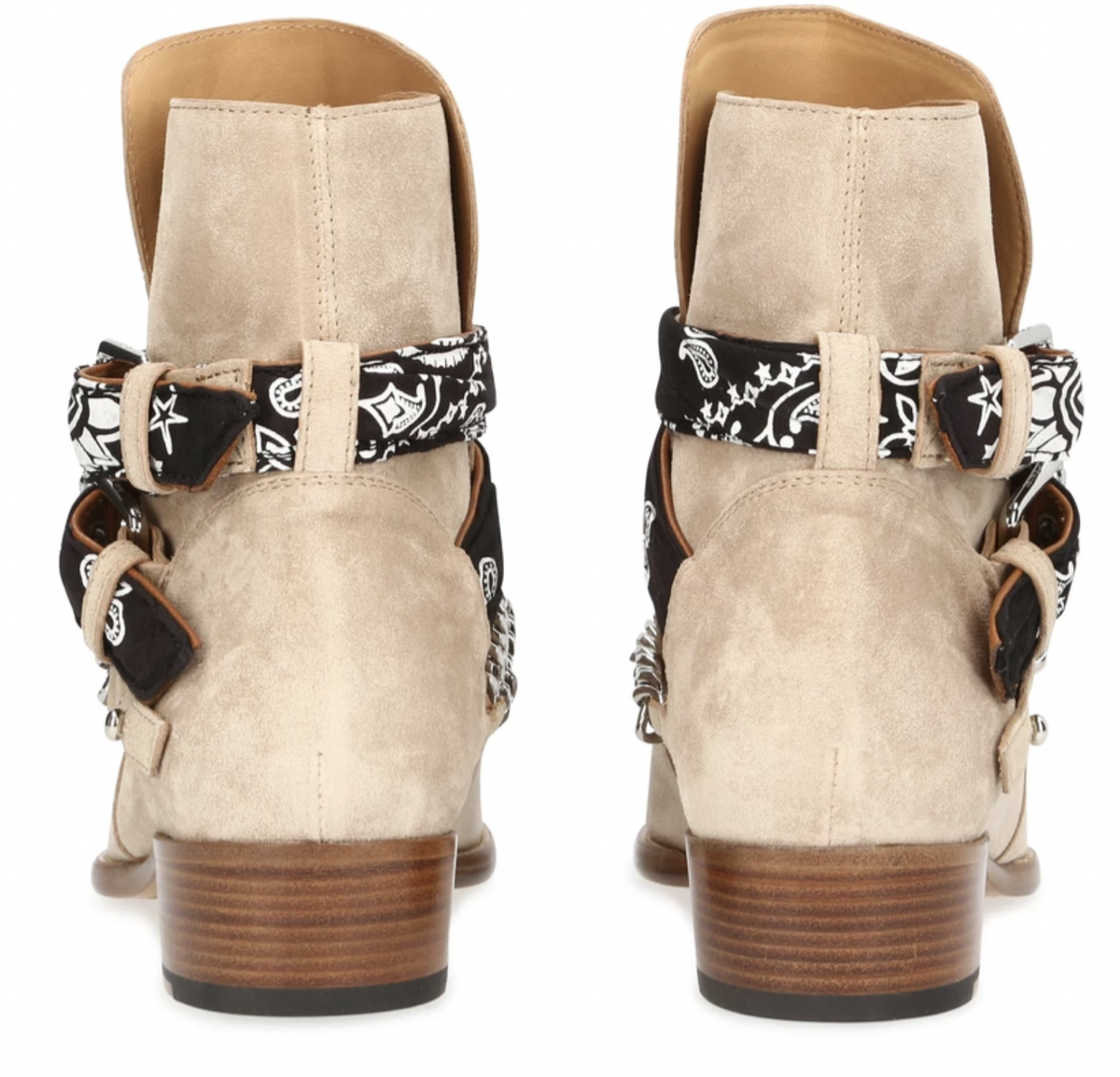 Amiri Chain Embellished Suede Jodhpur Boots Bandana Buckle Amiri Chain Embellished Suede Jodhpur Boots Bandana Buckle