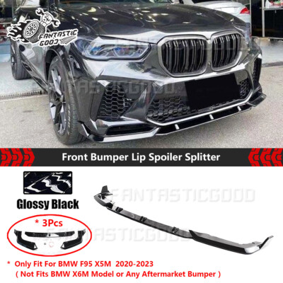 For BMW F95 X5M 2020-2023 Performance Glossy Black Front Bumper Lip Splitter Kit