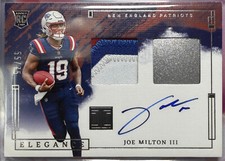 2024 Panini Impeccable JOE MILTON III RC DUAL PATCH AUTO SILVER # 55/75 Patriots