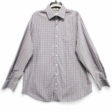 Peter Millar Crown Finish Shirt Mens XL Blue Plaid Button Up Long Sleeve