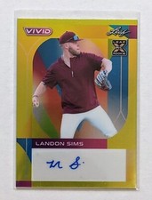 2022 Leaf Vivid Baseball Landon Sims Yellow Auto /50 XRC #BA-LS1 AZ Diamondbacks