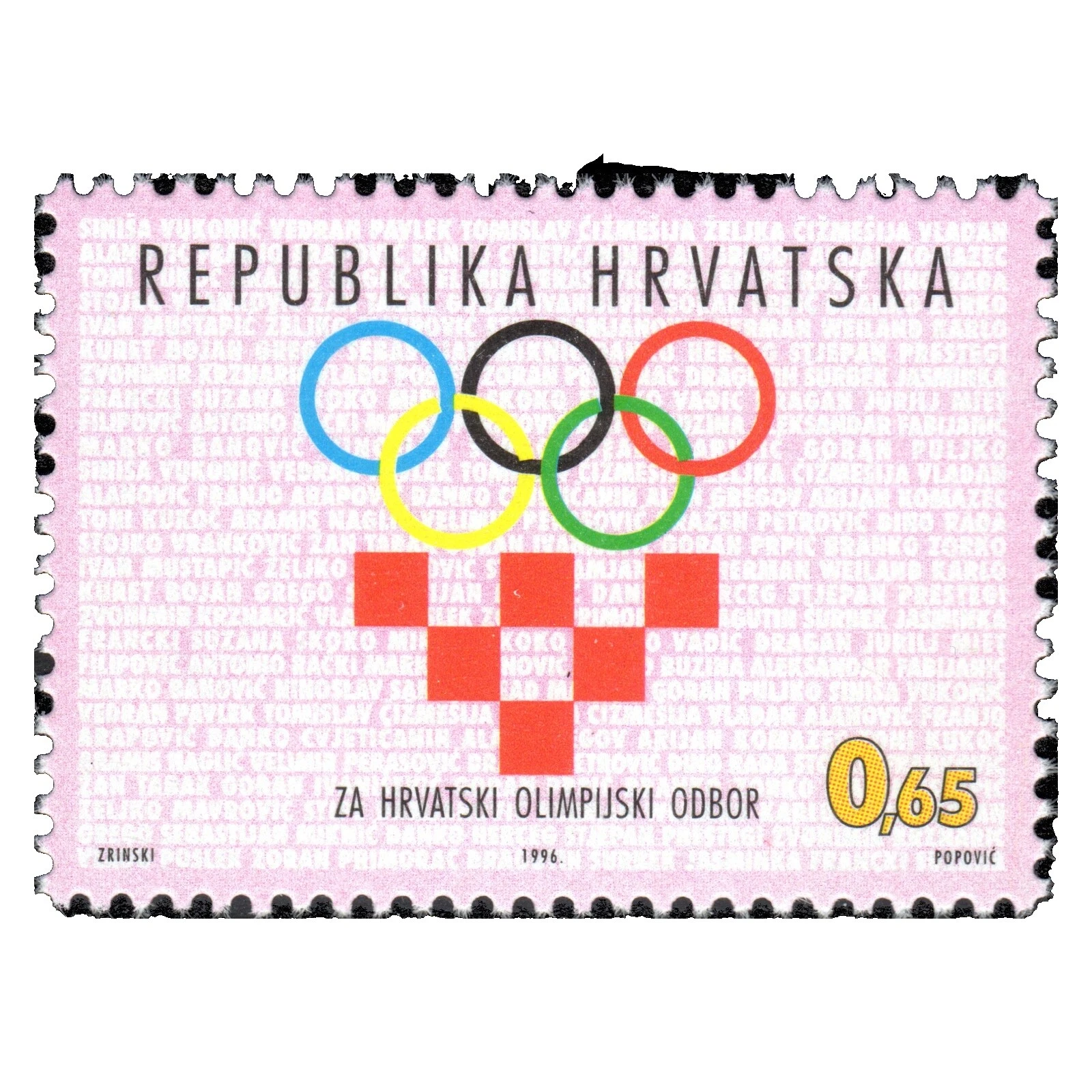 Estampillas de los Juegos Olímpicos croata