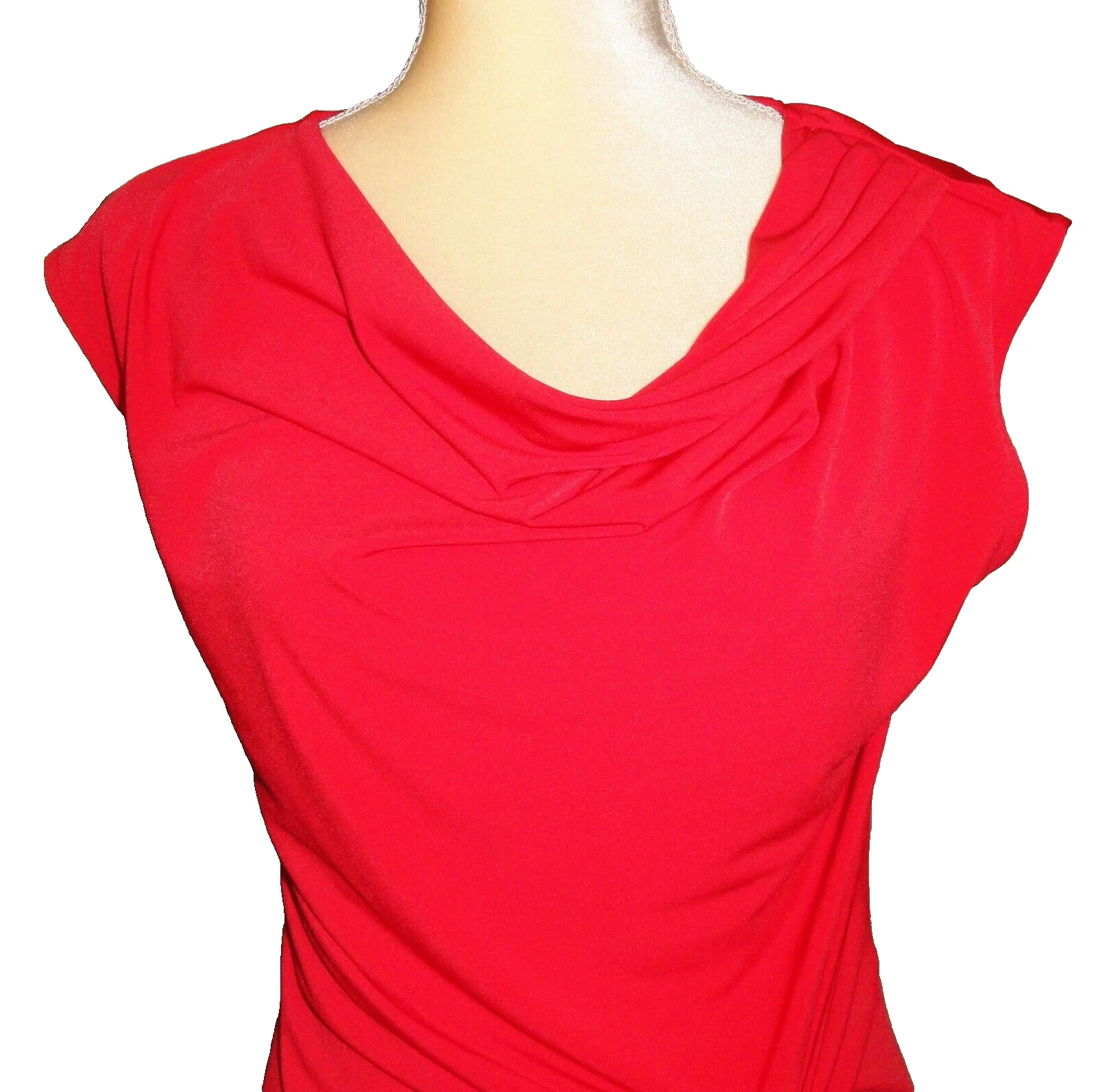 Abito Michael Kors ~ donna M ~ rosso senza maniche scollo a cappuccio ~ vita cinch