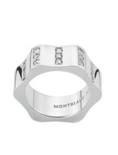 Nuevo Anillo Unisex Montblanc 4810 Colección Diamante Banda Oro Blanco 18K 102535 8K