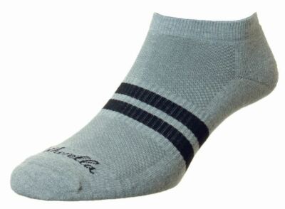 Pantherella Mens Sprint Egyptian Cotton Sports Trainer Socks - Light Grey Mix