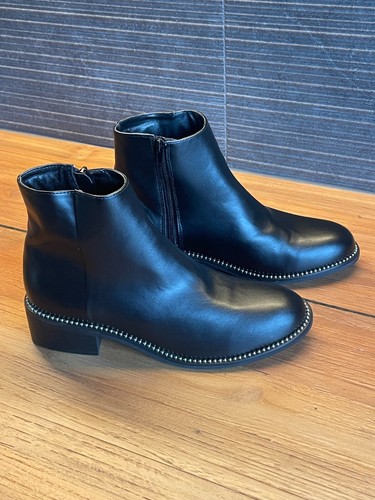 Womens Shoes Anko Ankle Boots with Silver coloured Embellishments Black Size: 7 - Picture 5 of 16