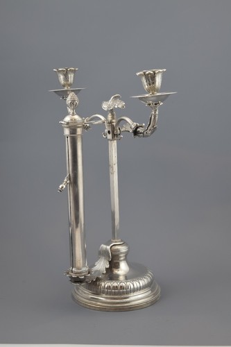 Solid Silver Lamp, with Hallmarks, Possibly Malaga, Spain, 19th Century - Picture 9 of 11