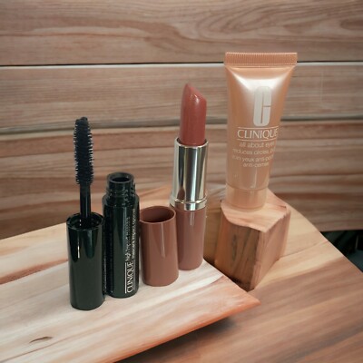 Clinique Lot 02 Bare Pop Lip Color,all About Eyes ,01 Black Mascara 