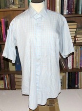Van Heusen Vintage Cotton/Poly Light Blue Check Half Sleeve Shirt Size 15.1/2