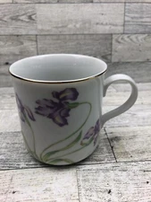 FTD ~ Floral Coffee Mug/Cup ~ Iris Flower Design ~ Purple ~ Made In Japan
