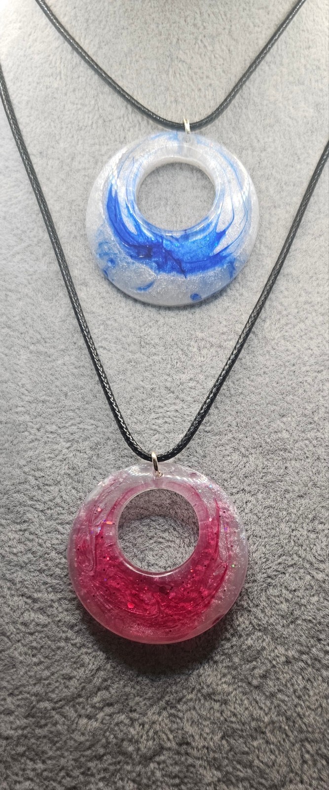 2 Handmade Resin Necklaces