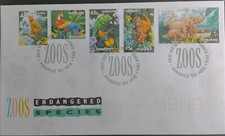 1994 Australian Zoo Endangered species stamp set first day cover Cheetah Orangut