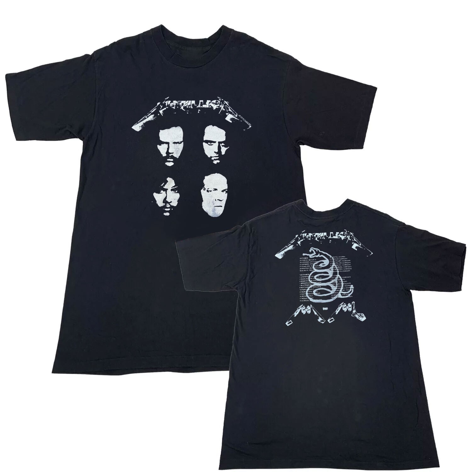 Metallica Black Album 1991 1992 Tour Concert T-Shirt