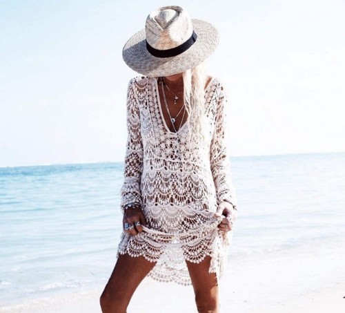 Women sexy bikini Beach cover-up swimwear shirt Tops up swimwear beach summer we - Picture 5 of 5