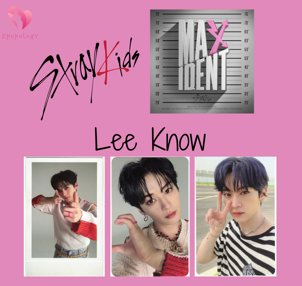 Stray Kids Lee Know 'Maxident' Photocards, Go & Heart Versions and