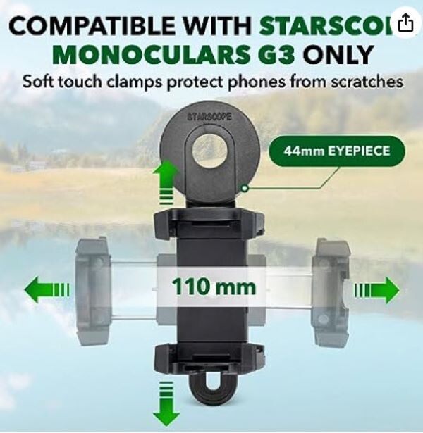 Starscope 10X Adjustable Monocular Telescope +Mobile Phone Mount eBay