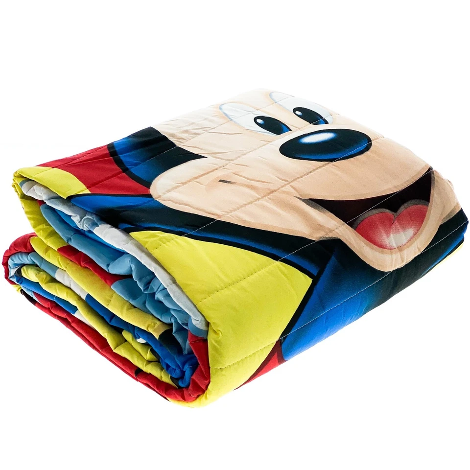 Trapuntino Topolino Disney copriletto trapuntato 180x260 cm primaverile estivo - Immagine 3 di 4
