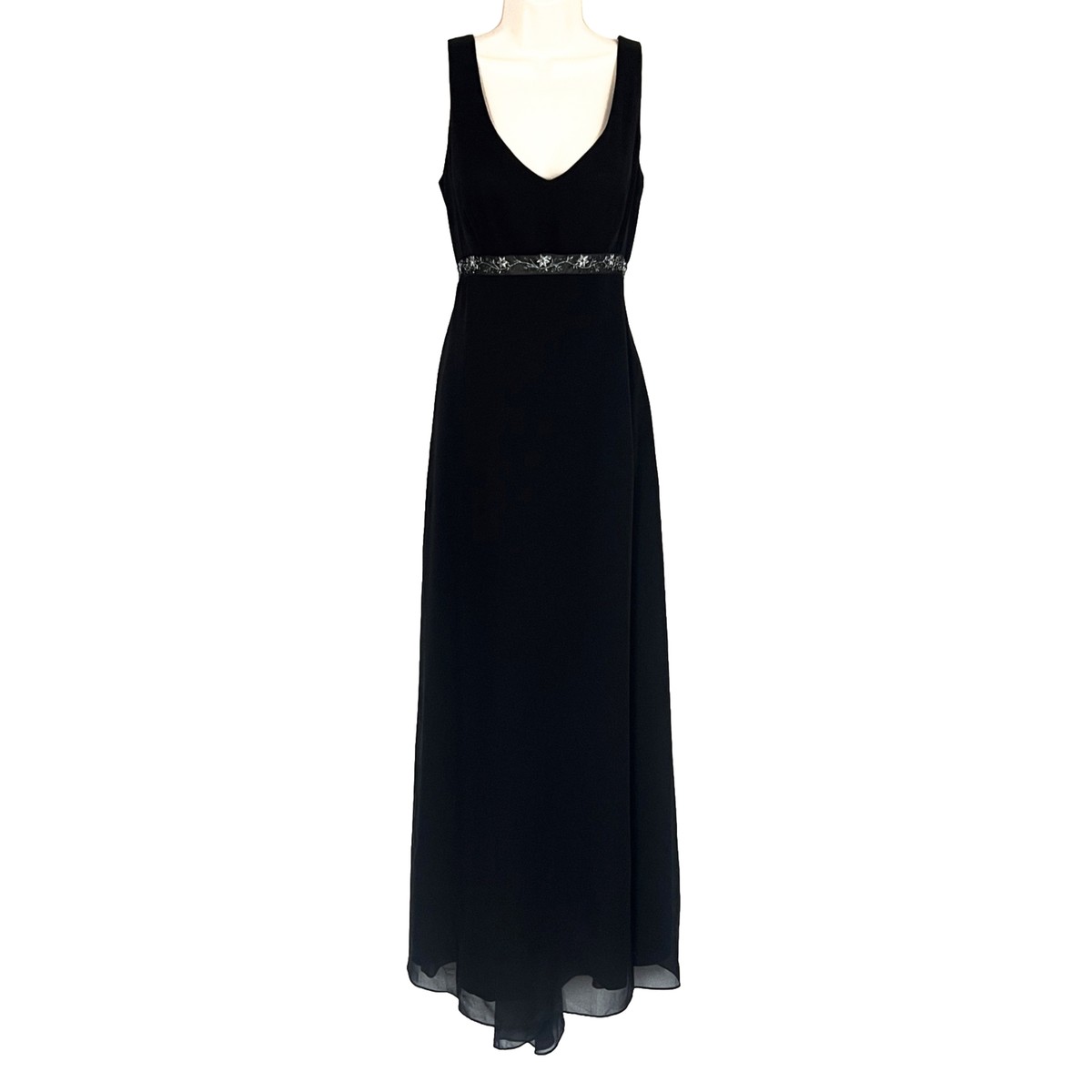 chinese dress ladies Plus Size Black Taffeta V-Neck Empire Simple A-Line Evening Dress main image 0