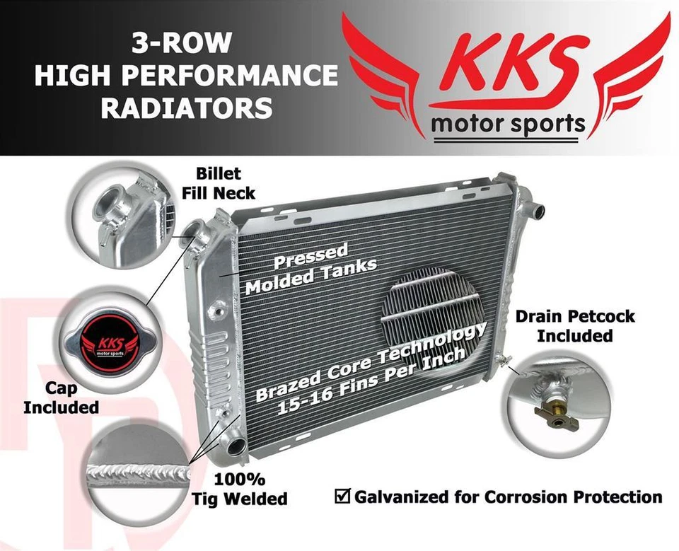 Radiador de 3 filas para camioneta Chevy GMC C/K 2500 3500 1988-2000 1989 7,4 L 454 V8 gasolina Foto 3 de 4