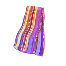 Jones New York Orange Pink Striped Silk Scarf