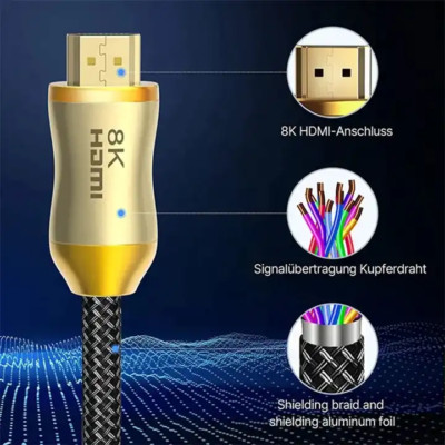 8K HDMI Kabel 2.1 UHD 48G 8K@60Hz 4K@120Hz 1080p@240Hz HDR ARC PS5 XBOX 1m - 5m
