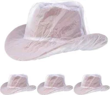4Pcs Cowboy Hat Rain Covers Plastic Hat Waterproof Cover for Dust Unisex Travel