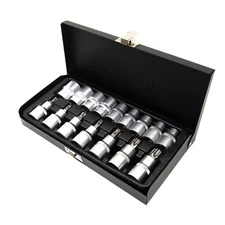 16 PC 1/2" Drive Torx Star Bit Socket Set Male Female CRV 203502