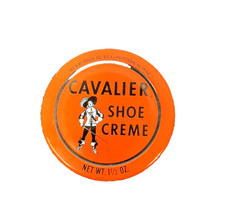 Vintage Cavalier Shoe Creme 235 Red in Glass Jar 1 1/2 Oz.