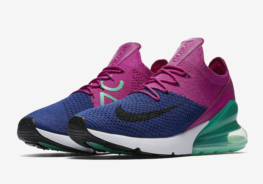 Nike air max 270 flyknit fucsia esplosione profondo blu reale nero correre ao1023-401 Nike air max 270 flyknit fucsia esplosione profondo blu reale nero correre ao1023-401