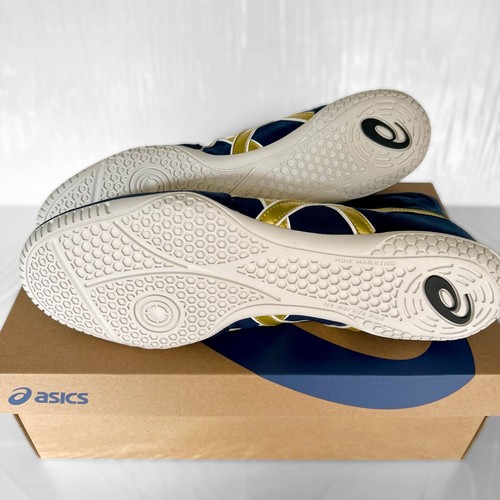 【In stock】ASICS Wrestling Shoes 1083A001 EX-EO TWR900 Navy x Gold x White - Picture 7 of 8