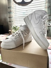 Nike Air Force 1 LE Mid Triple White Youth 6.5 