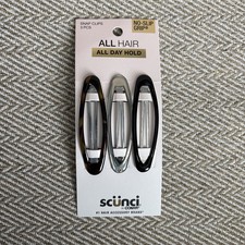 Scunci No-Slip Grip All Day Hold Hair Snap Clips, Assorted Colors, 3 Piece